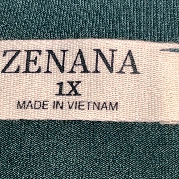 NIB Women’s Zenana Outfitters Hi/Low Detail Forest Green V-Neck Tunic Sz 1X - Picture 3 of 6